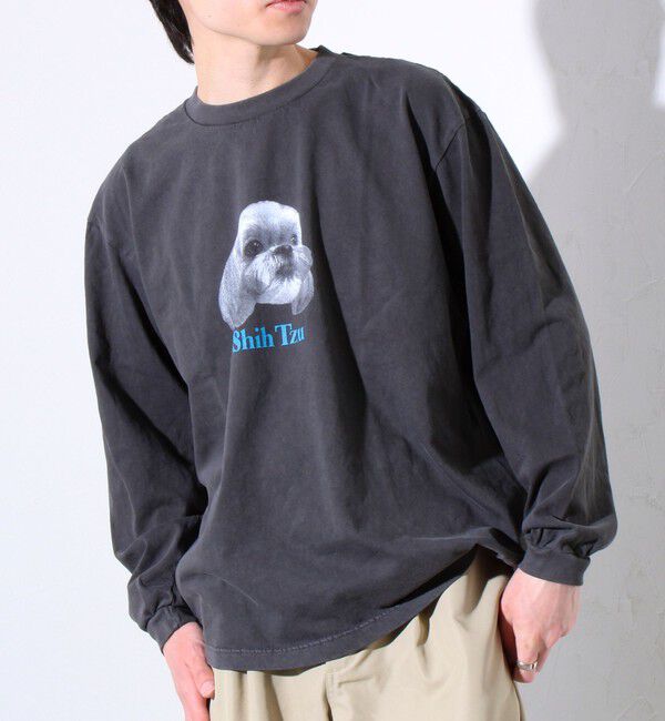 GLOSTER「【人気シリーズ】【DOG&CAT】犬猫ピグメント クルーネックロンT」|Tシャツ・カットソー|