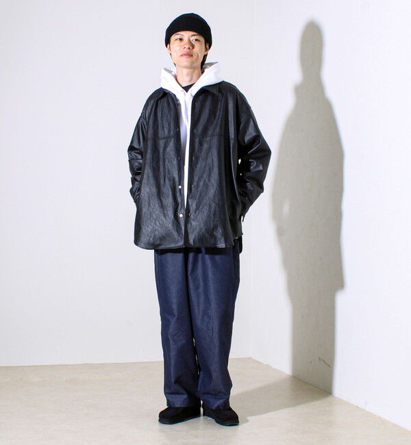 GLOSTER「【本革見え/3サイズ展開】UNISEX レザーシャウター フェイクレザーシャツ」|シャツ・ブラウス|