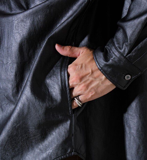 GLOSTER「【本革見え/3サイズ展開】UNISEX レザーシャウター フェイクレザーシャツ」|シャツ・ブラウス|