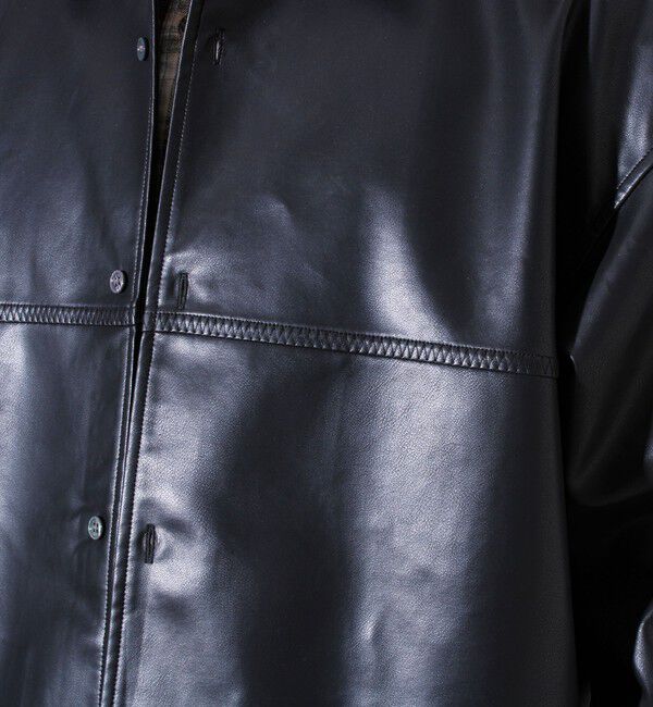 GLOSTER「【本革見え/3サイズ展開】UNISEX レザーシャウター フェイクレザーシャツ」|シャツ・ブラウス|