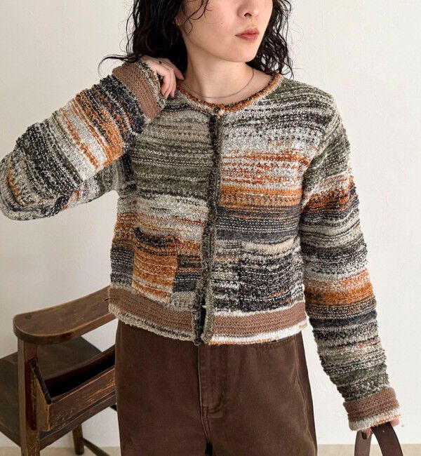 fredy emue「ツイードボーダーカーディガン」|カーディガン|