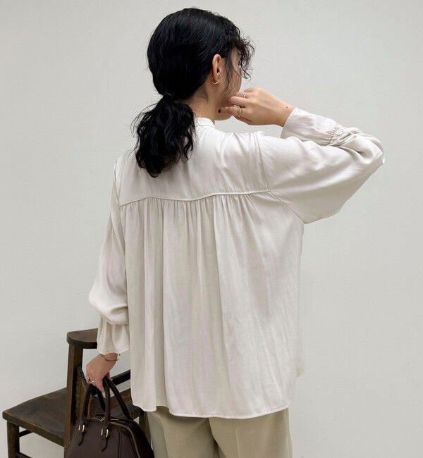 fredy emue「マイクロツイルサテンブラウス」|シャツ・ブラウス|