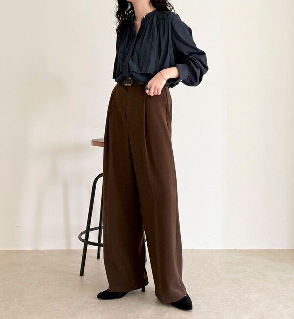 fredy emue「パウダーサテン前開きブラウス」|シャツ・ブラウス|