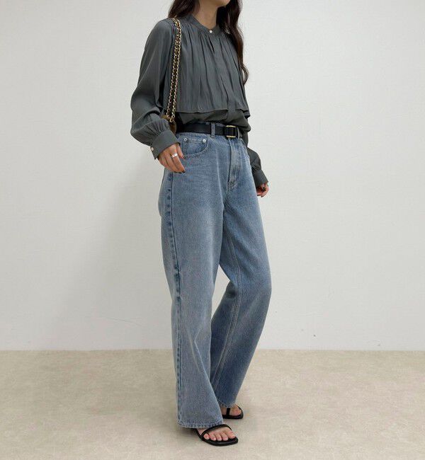 fredy emue「パウダーサテン前開きブラウス」|シャツ・ブラウス|