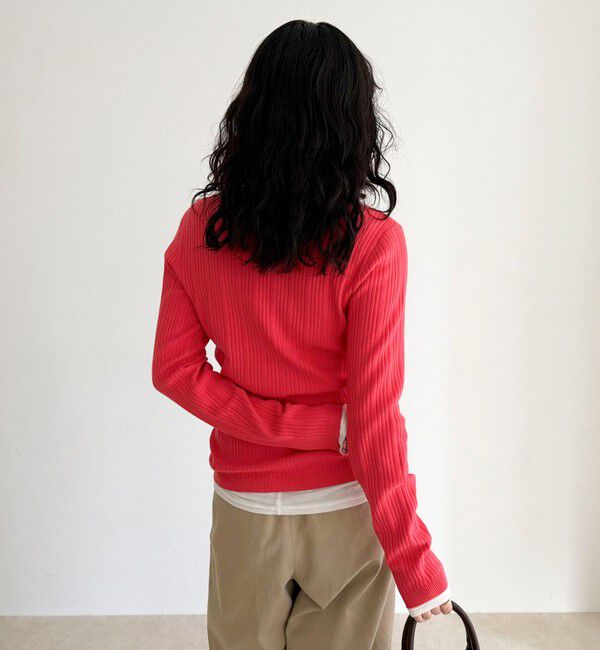 fredy emue「ちびVネックリブニットプルオーバー」|ニット・セーター|