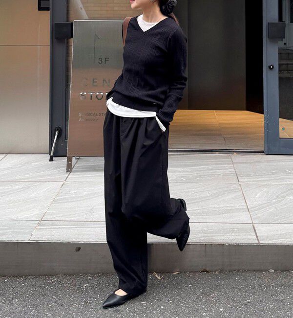 fredy emue「ちびVネックリブニットプルオーバー」|ニット・セーター|