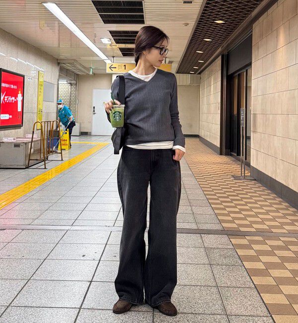 fredy emue「ちびVネックリブニットプルオーバー」|ニット・セーター|