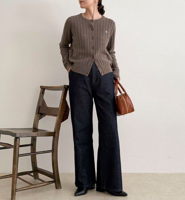 fredy emue「FR刺繍ケーブル柄ニットカーディガン」|ニット・セーター|