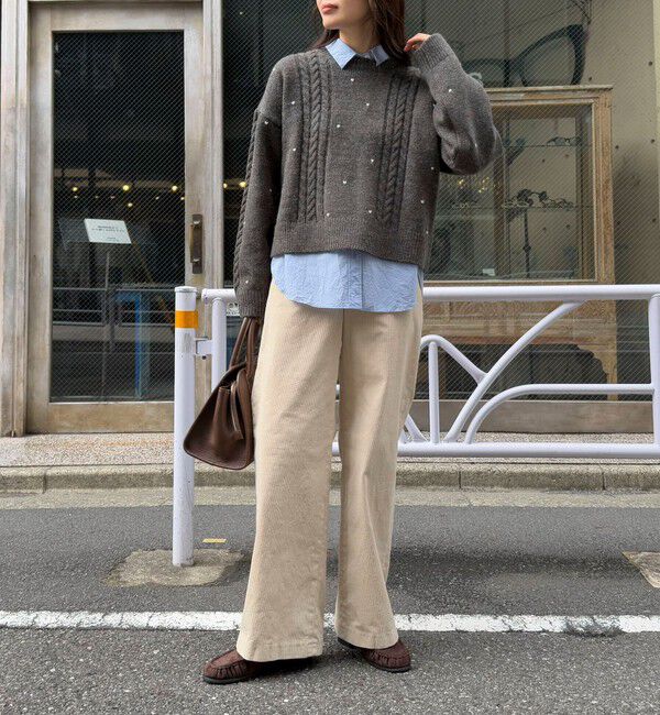 fredy emue「ハート刺繍柄編みニットプルオーバー」|ニット・セーター|