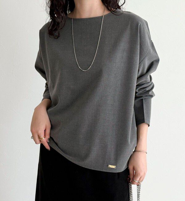 fredy emue「コクーンストレッチブラウス」|シャツ・ブラウス|チャコールグレー