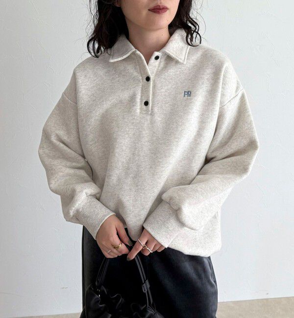 fredy emue「FR刺繍衿付き起毛スウェットプルオーバー」|スウェット・ジャージ|