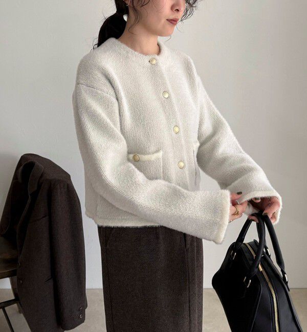 fredy emue「シャギー裏配色ジャケットカーディガン」|カーディガン|