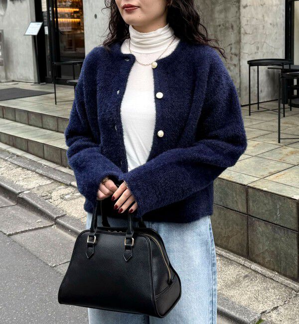 fredy emue「シャギー裏配色ジャケットカーディガン」|カーディガン|