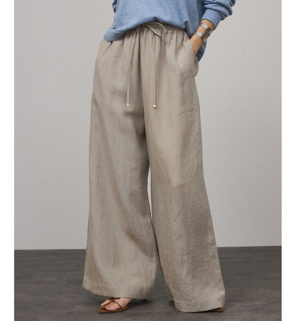 SALON adam et rope'「【WEB限定】ヨーロピアンフラックスリネンリラックスパンツ」|チノ|