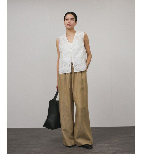 SALON adam et rope'「【WEB限定】ヨーロピアンフラックスリネンリラックスパンツ」|チノ|