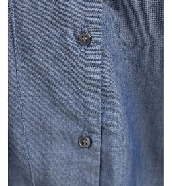 SALON adam et rope'「【WEB限定】デニムフリルカラーノースリーブブラウス」|シャツ・ブラウス|