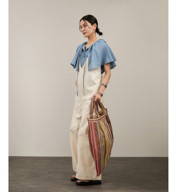 SALON adam et rope'「【WEB限定】デニムフリルカラーノースリーブブラウス」|シャツ・ブラウス|