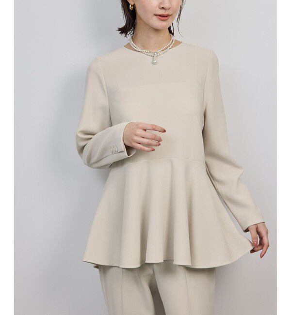 ROPE「トリアセダブルクロスペプラムブラウス/イージーケア」|シャツ・ブラウス|