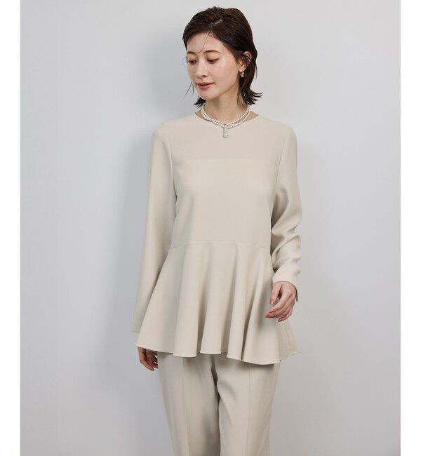 ROPE「トリアセダブルクロスペプラムブラウス/イージーケア」|シャツ・ブラウス|