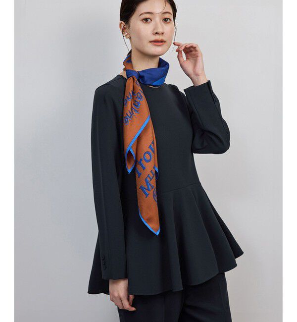 ROPE「トリアセダブルクロスペプラムブラウス/イージーケア」|シャツ・ブラウス|ネイビー(40)