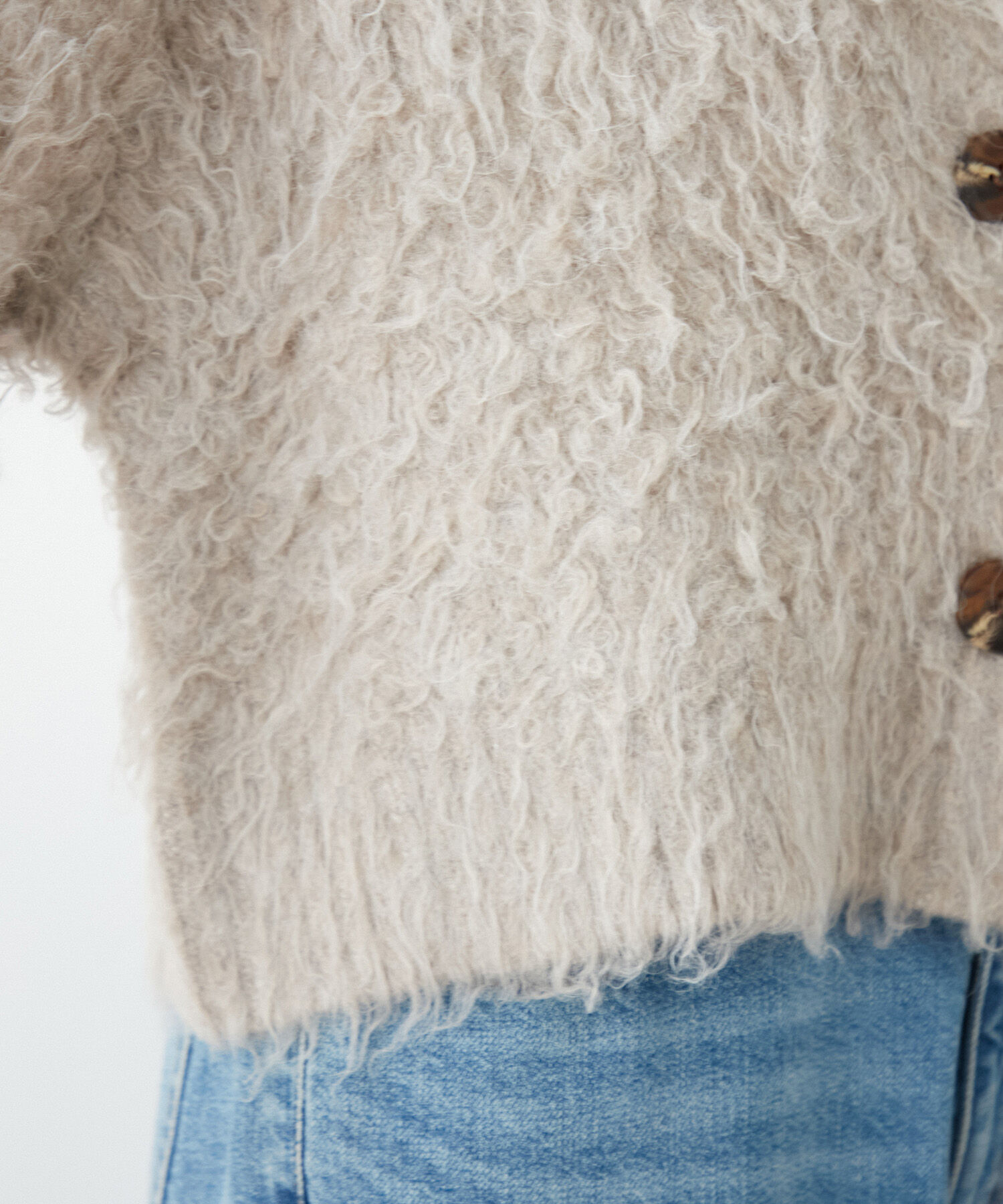 VIS「【前後2WAY】毛混くるくるシャギーカーディガン」|カーディガン|