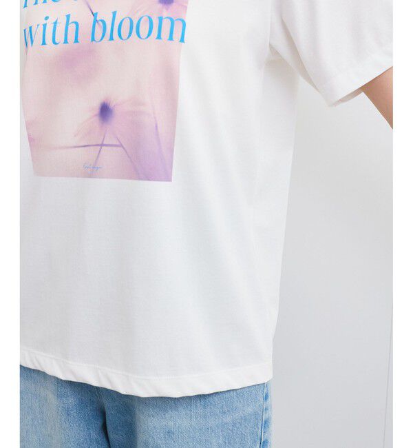VIS「【接触冷感】フラワーフォト＆ロゴTシャツ」|Tシャツ・カットソー|