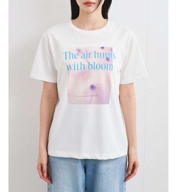 VIS「【接触冷感】フラワーフォト＆ロゴTシャツ」|Tシャツ・カットソー|