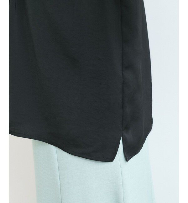 VIS「【WEB限定】割繊釦ネックフリルブラウス」|シャツ・ブラウス|