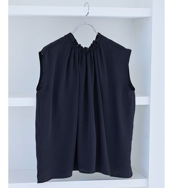 VIS「【WEB限定】割繊釦ネックフリルブラウス」|シャツ・ブラウス|