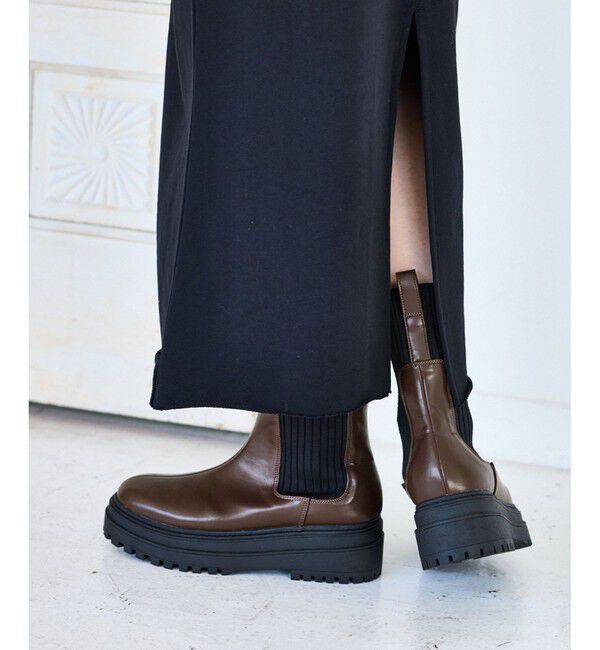 VIS「タンクソールサイドニットブーツ」|ロングブーツ|