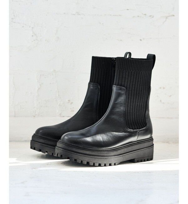 VIS「タンクソールサイドニットブーツ」|ロングブーツ|