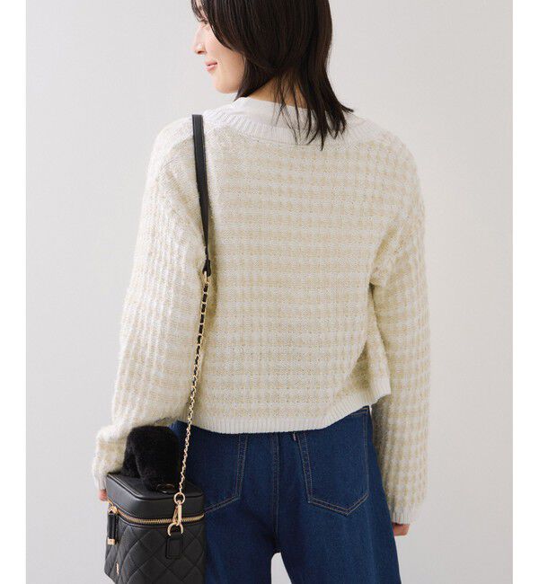 VIS「ファンシーツイードメタルボタンカーディガン」|カーディガン|