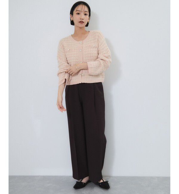 VIS「ファンシーツイードメタルボタンカーディガン」|カーディガン|