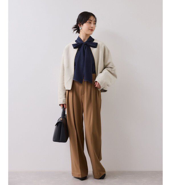 VIS「合皮パイピングキルトアソートブルゾン」|ブルゾン・スタジャン|