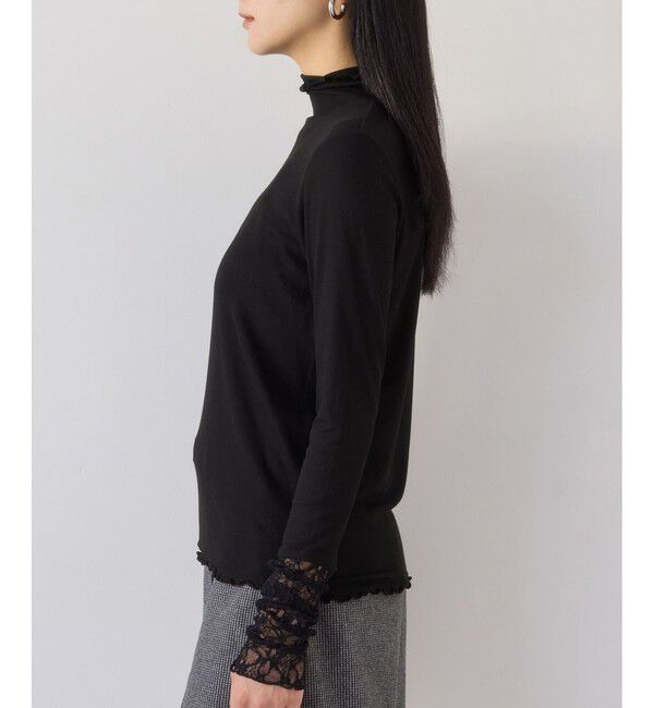 VIS「袖クシュクシュハイネックテレコインナープルオーバー/静電気防止・イージーケア」|Tシャツ・カットソー|