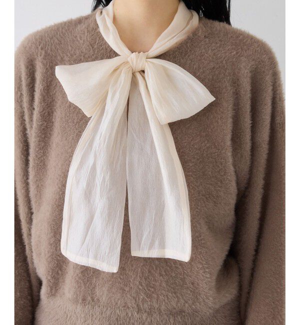 VIS「シアーボウタイリボン付きフェザーニットプルオーバー/2WAY・イージーケア」|ニット・セーター|