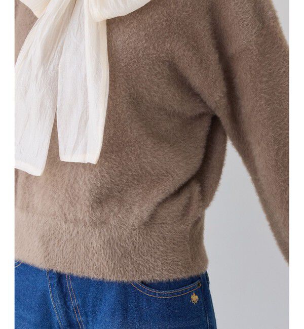 VIS「シアーボウタイリボン付きフェザーニットプルオーバー/2WAY・イージーケア」|ニット・セーター|