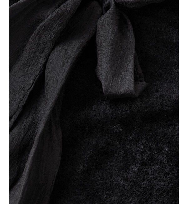 VIS「シアーボウタイリボン付きフェザーニットプルオーバー/2WAY・イージーケア」|ニット・セーター|