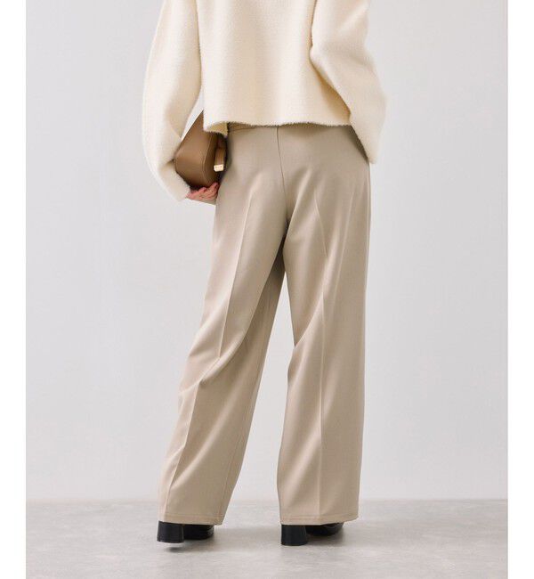 VIS「ベルトディテールタックワイドパンツ/イージーケア」|チノ|