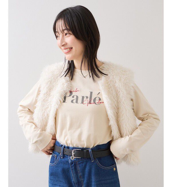 VIS「フォト＆ロゴアソートロングスリーブTシャツ」|Tシャツ・カットソー|ベージュ(27)