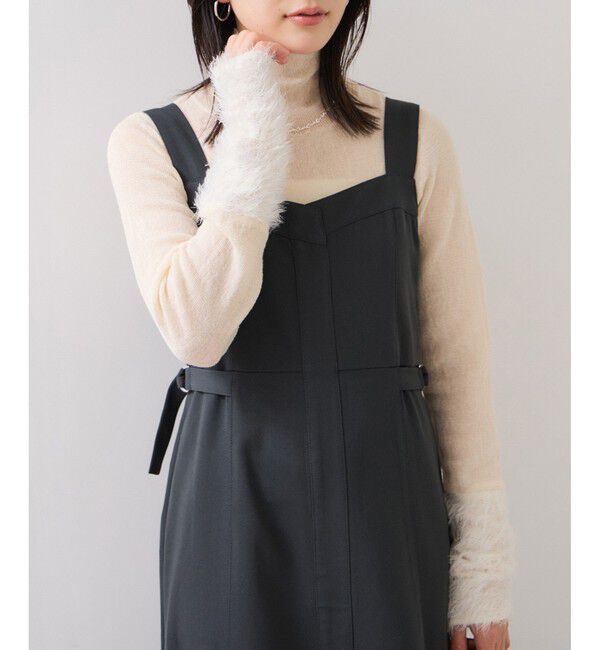 VIS「フェザー切り替えスリーブシアータートルニット」|ニット・セーター|