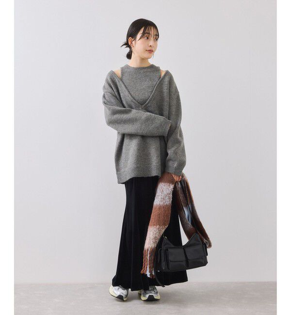 VIS「【WEB限定】アンサンブル風Vネックニット」|ニット・セーター|