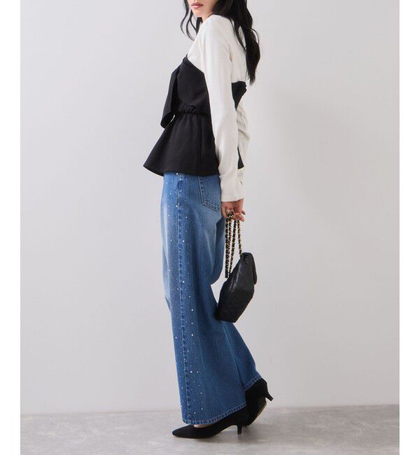 VIS「ビジューデニムパンツ」|デニム|