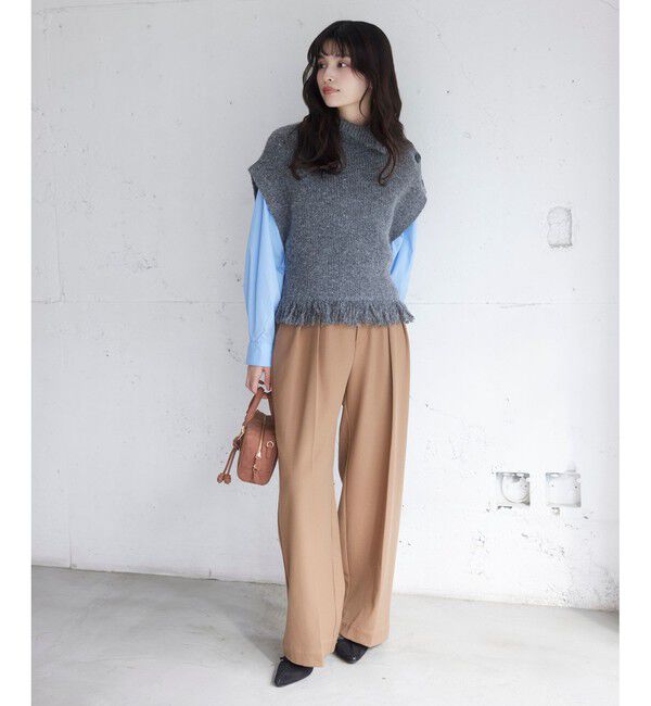 VIS「ボタンデザインポンチョベスト」|ベスト・ジレ|