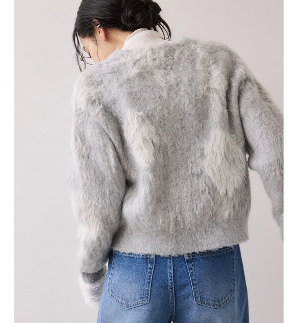 VIS「アート柄ジャガード起毛ニットカーディガン/イージーケア」|カーディガン|