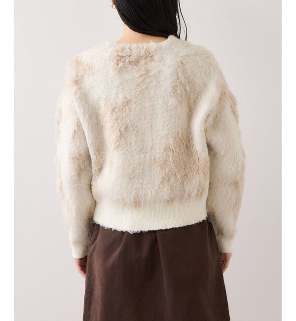 VIS「アート柄ジャガード起毛ニットカーディガン/イージーケア」|カーディガン|