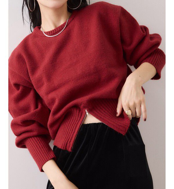 VIS「【WEB限定】裾ジップニットプルオーバー」|ニット・セーター|