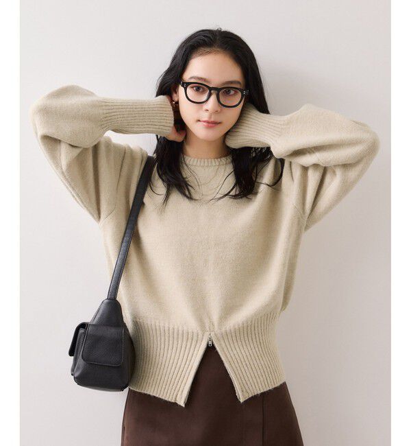 VIS「【WEB限定】裾ジップニットプルオーバー」|ニット・セーター|