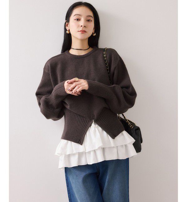 VIS「【WEB限定】裾ジップニットプルオーバー」|ニット・セーター|