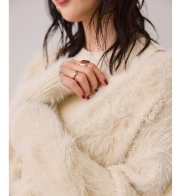 VIS「ねじりショートトップス付きロングニットワンピース/イージーケア」|ワンピース|